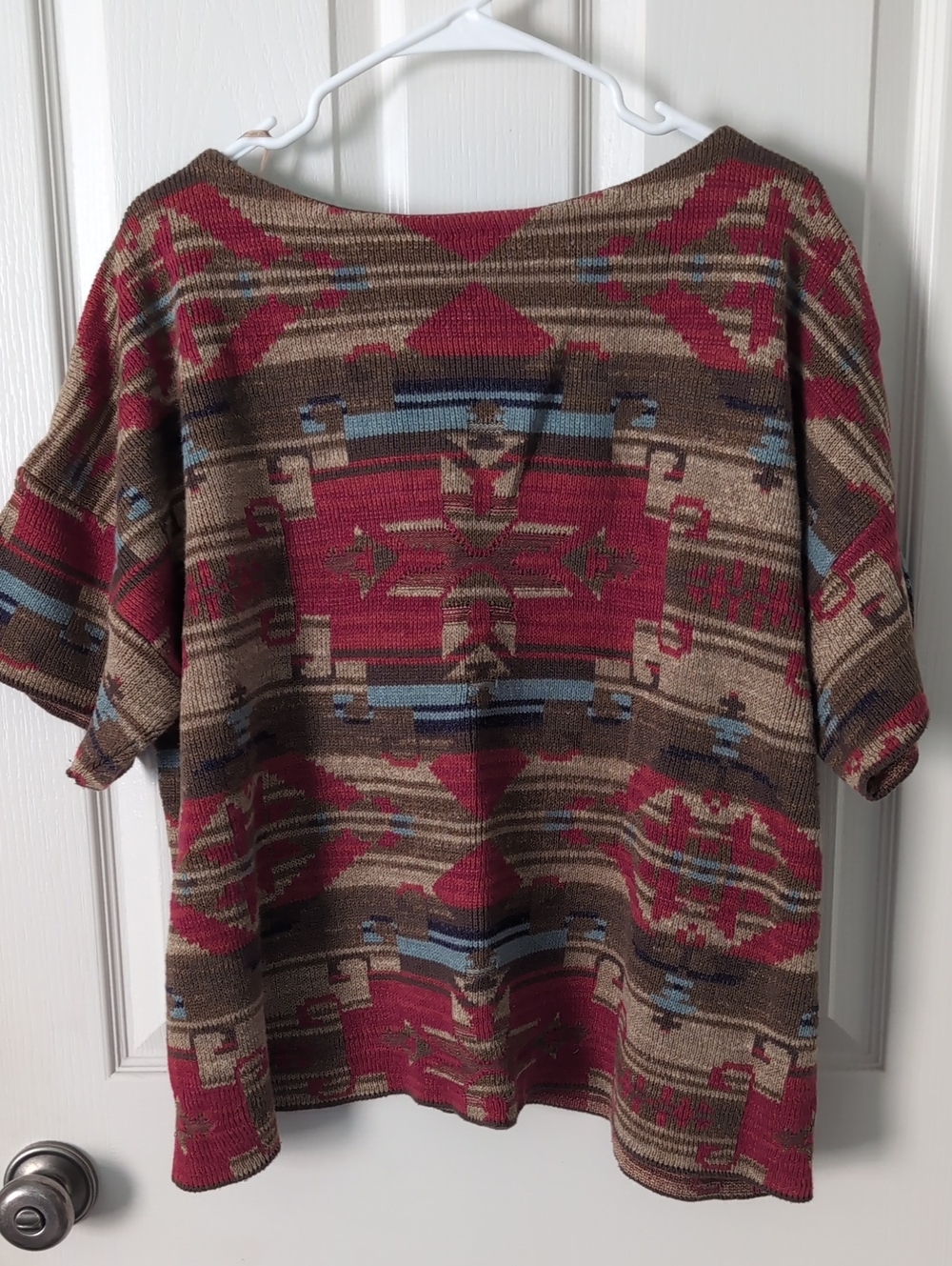 Women’s Lauren By Ralph Lauren Aztec Knit Sweater - Red & Brown